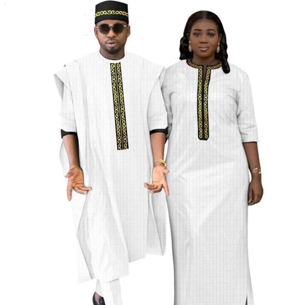 Women Print Dresses Men Muslim Sets