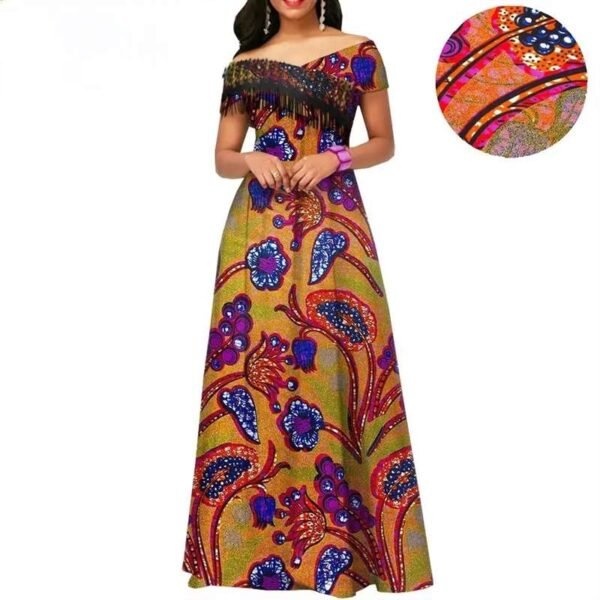 Women Print Wedding Floor Length Dress