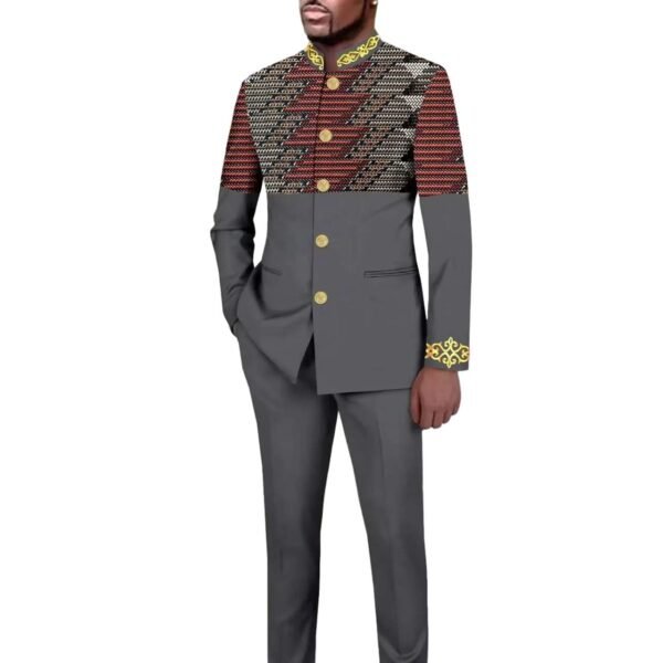 Men Embroidery Single Breasted Blazer and Pants