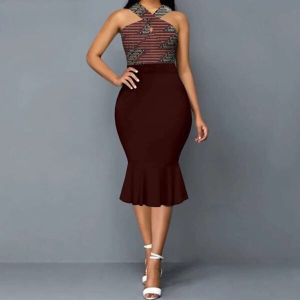 Women High Waist Sleeveless Bodycon Dress