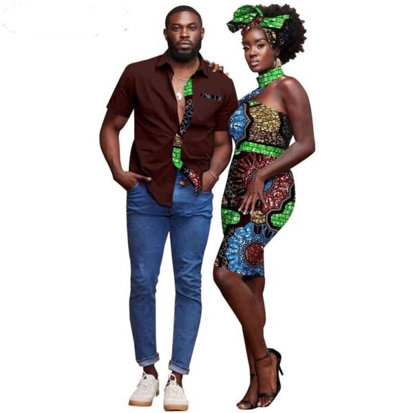 Women Hip Dresses Headwrap Men Outfits Top Shirts