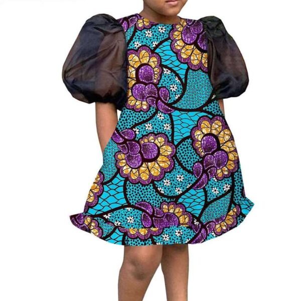 Africa Print Girls Knee-length Dresses