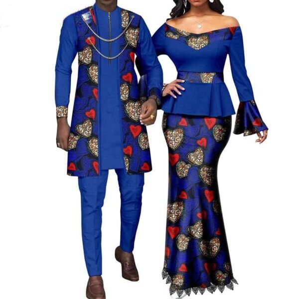 Women Print Top and Lace Skirts Sets Men Sets