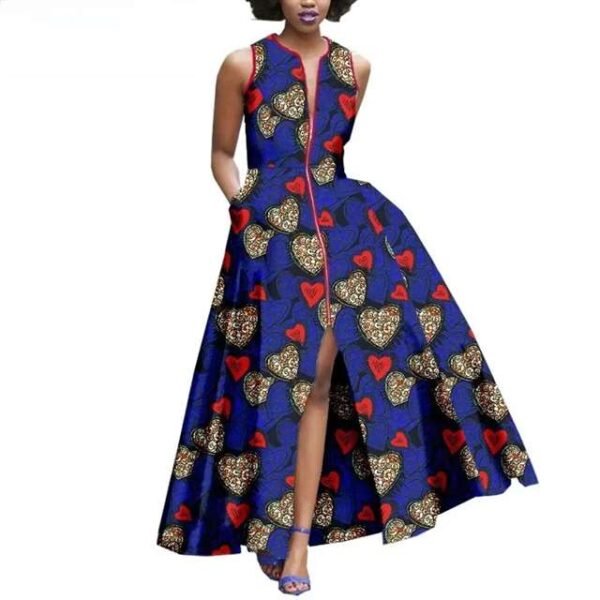 Women Sleeveless Ankle-length Zipper Dress