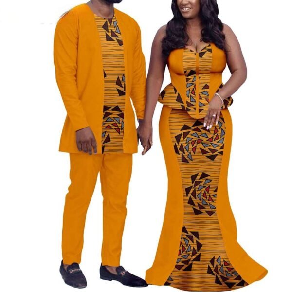 Women Print Ruffles Top and Skirts Sets Men Suits Jackets and Pants