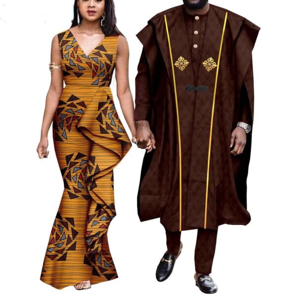 Women Print Dresses Men Outfits