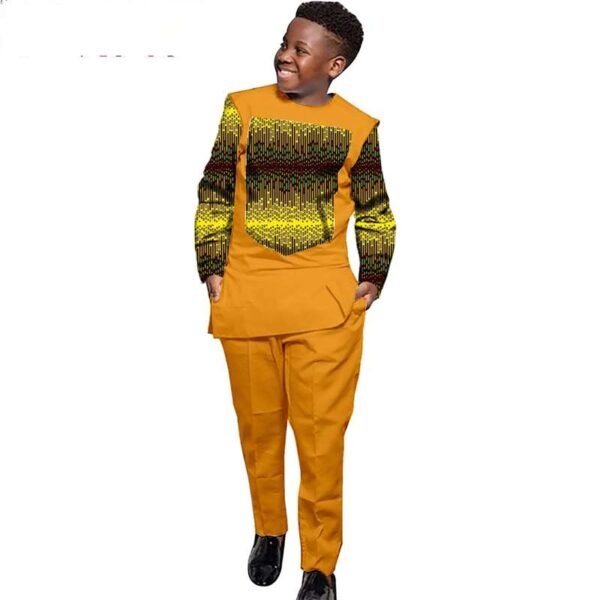 Boy's Patchwork Long Sleeve Top and Pants Sets