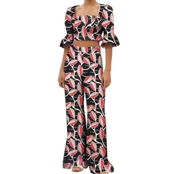 Women Crop Top and Long Pants Set