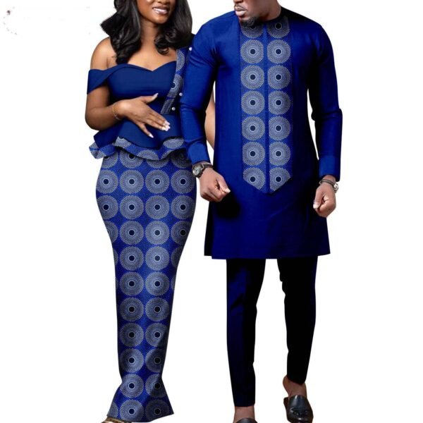 Print Dress for Women Men Shirt and Pant Sets