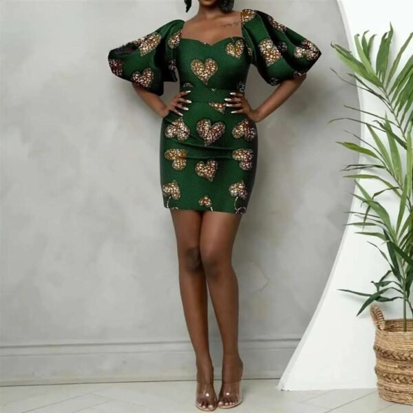 Women Half Sleeve Strapless High Waist Mini Dress