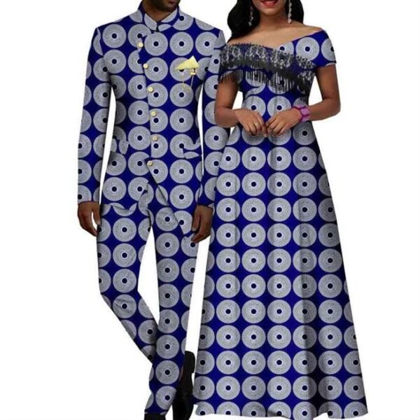 Women Tassle Long Dresses Men Outfits Sets