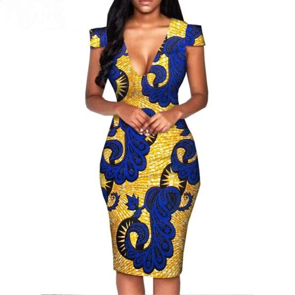 Women Print Short Sleeve Knee Length Dress