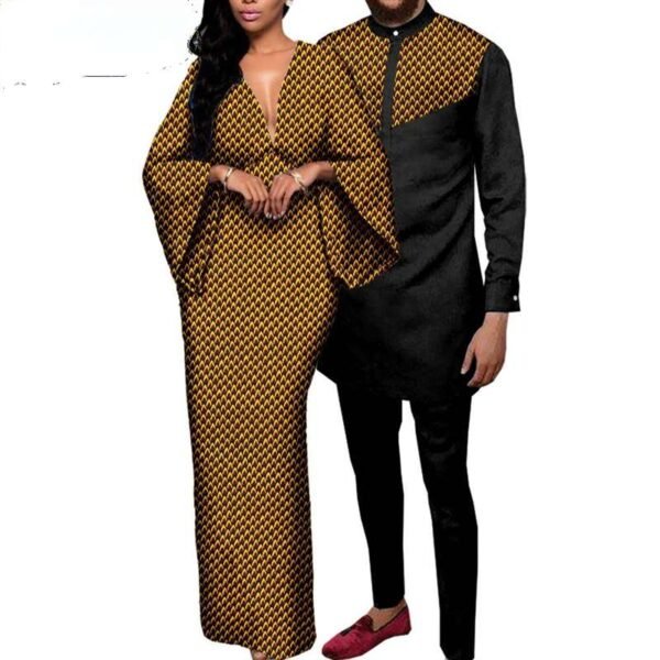 Print Deep V neck Dresses Men Outfits