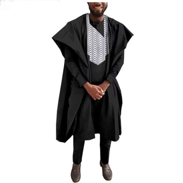 Men Agbada Robe Shirts Ankara Pants Outfits
