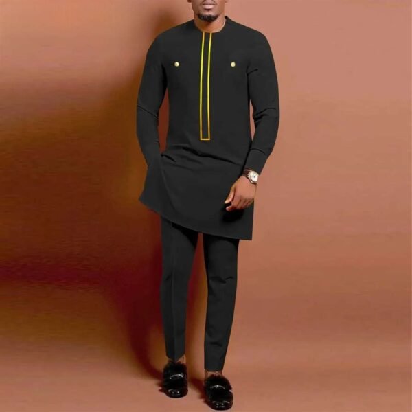 Men Plus Size Long Sleeve Shirt and Pant Outfits