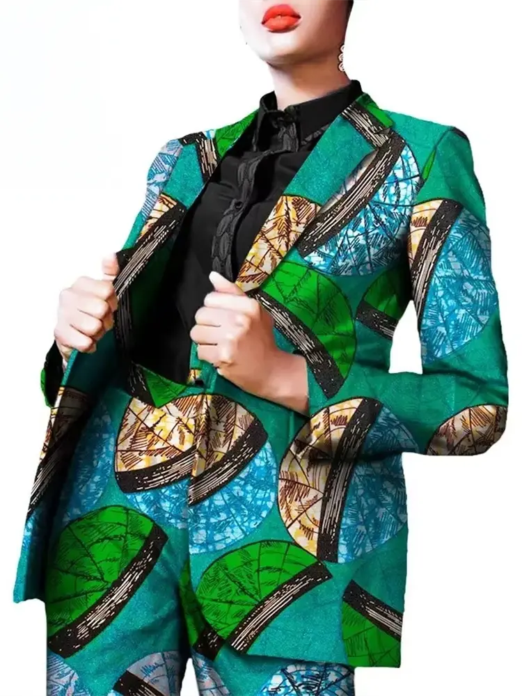 African Clothing for Women Dashiki Coats and Print Pants 2 Piece Set Wst22 - Image 3