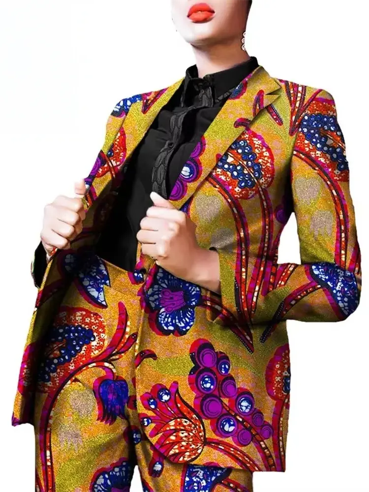 African Clothing for Women Dashiki Coats and Print Pants 2 Piece Set Wst22 - Image 4