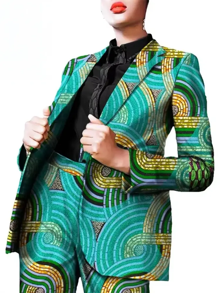 African Clothing for Women Dashiki Coats and Print Pants 2 Piece Set Wst22 - Image 5