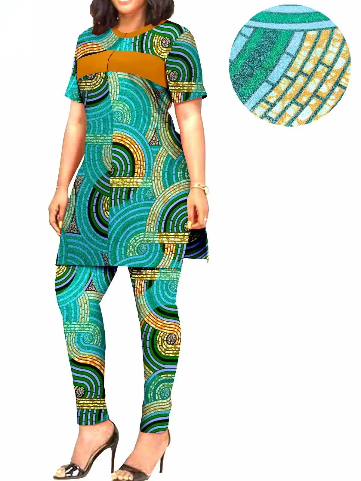 African Clothing for Women Dashiki Jackets and Ankara Pants Plus Size Set Wst11 - Image 7