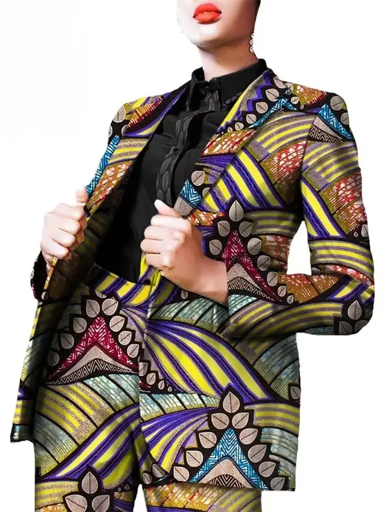 African Clothing for Women Dashiki Coats and Print Pants 2 Piece Set Wst22 - Image 6