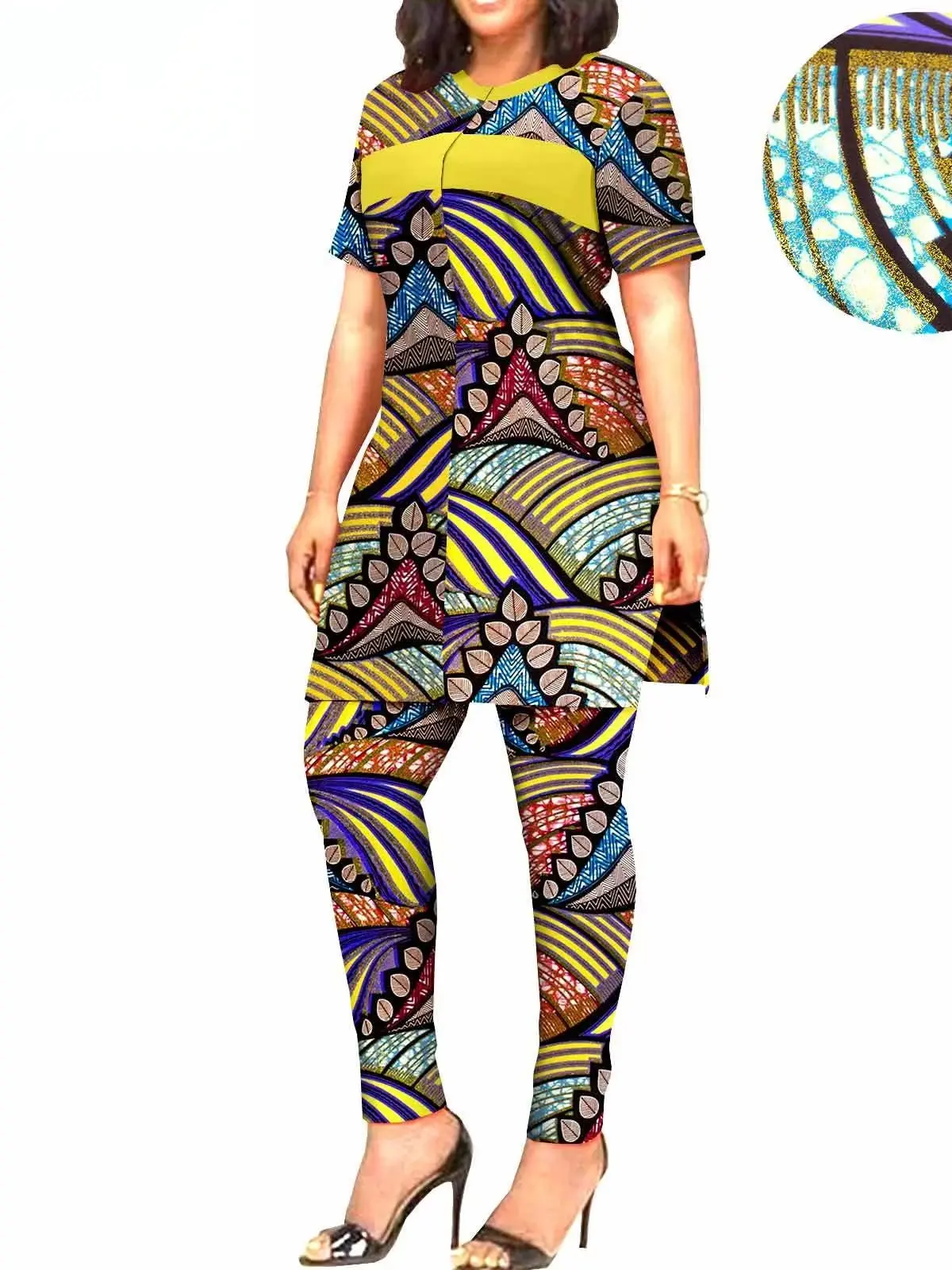 African Clothing for Women Dashiki Jackets and Ankara Pants Plus Size Set Wst11 - Image 8