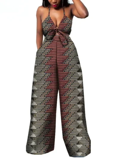 African Clothing for Women Strapless Short Top+full Length Print Pants Wst20