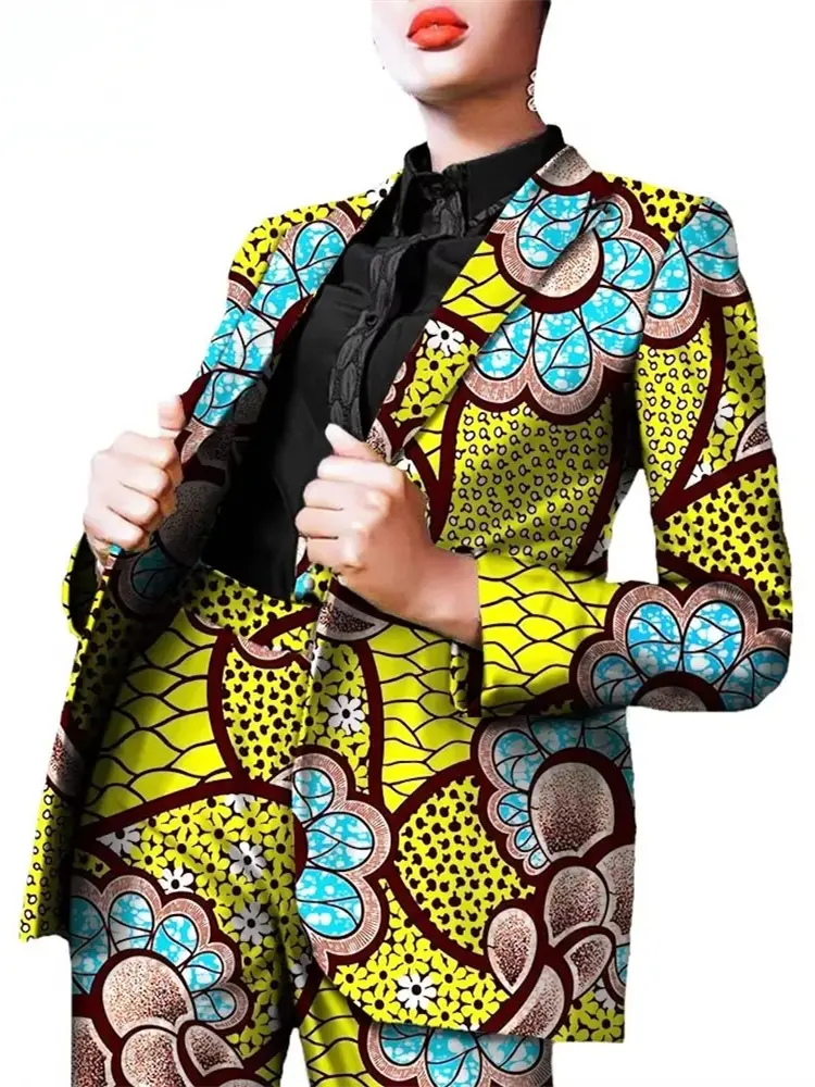 African Clothing for Women Dashiki Coats and Print Pants 2 Piece Set Wst22 - Image 7