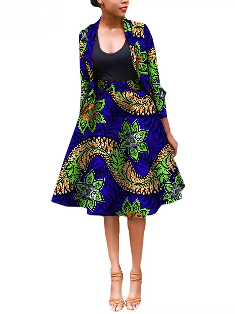 African Clothing for Women Dashiki Coats and Print Skirt Plus Size Set Wst25 - Image 7