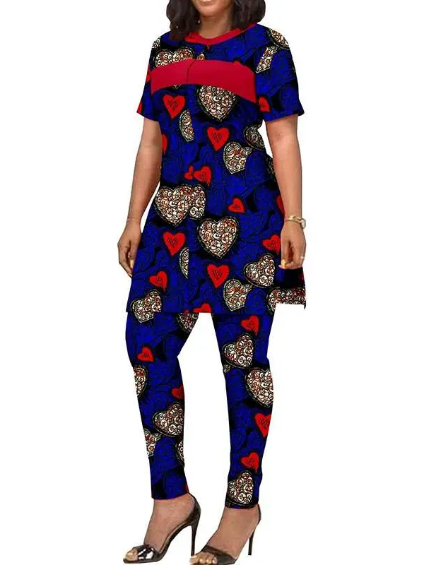 African Clothing for Women Dashiki Jackets and Ankara Pants Plus Size Set Wst11 - Image 2