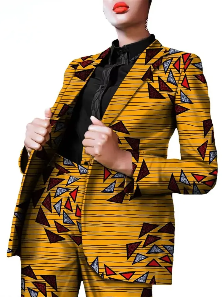 African Clothing for Women Dashiki Coats and Print Pants 2 Piece Set Wst22 - Image 9