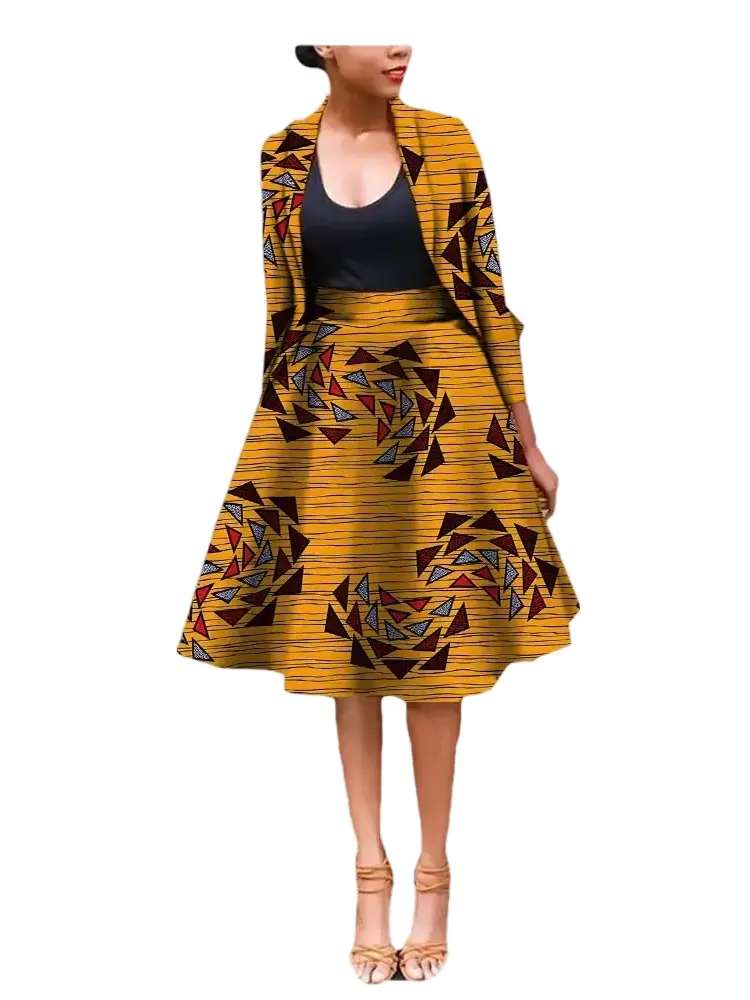 African Clothing for Women Dashiki Coats and Print Skirt Plus Size Set Wst25 - Image 8