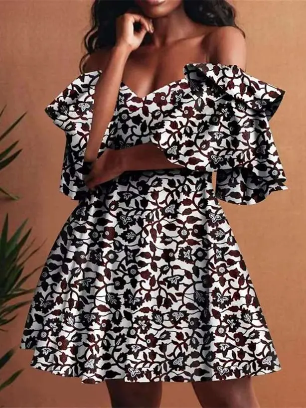 African Clothing for Women Off Shoulder High Waist Elegant Party Dresses Wdr84 - Image 10