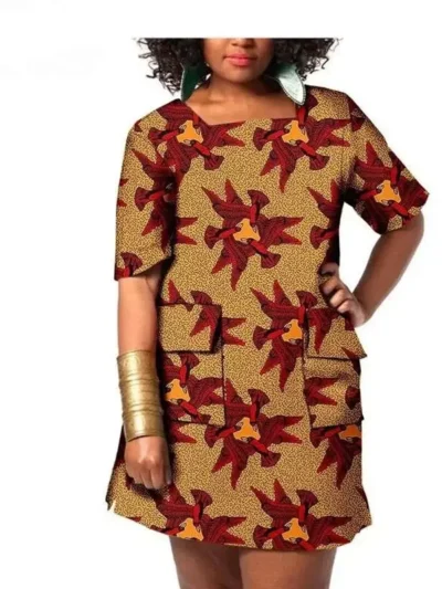 African Dresses for Women Plus Size Party Casual Dress Summer Wear Wdr17