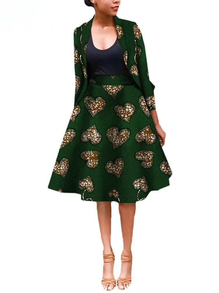 African Clothing for Women Dashiki Coats and Print Skirt Plus Size Set Wst25 - Image 14