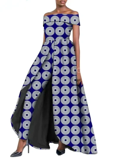 African Clothing for Women Long Splits Dress+long Ankara Pants Wst16