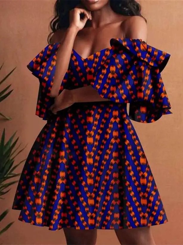 African Clothing for Women Off Shoulder High Waist Elegant Party Dresses Wdr84 - Image 13