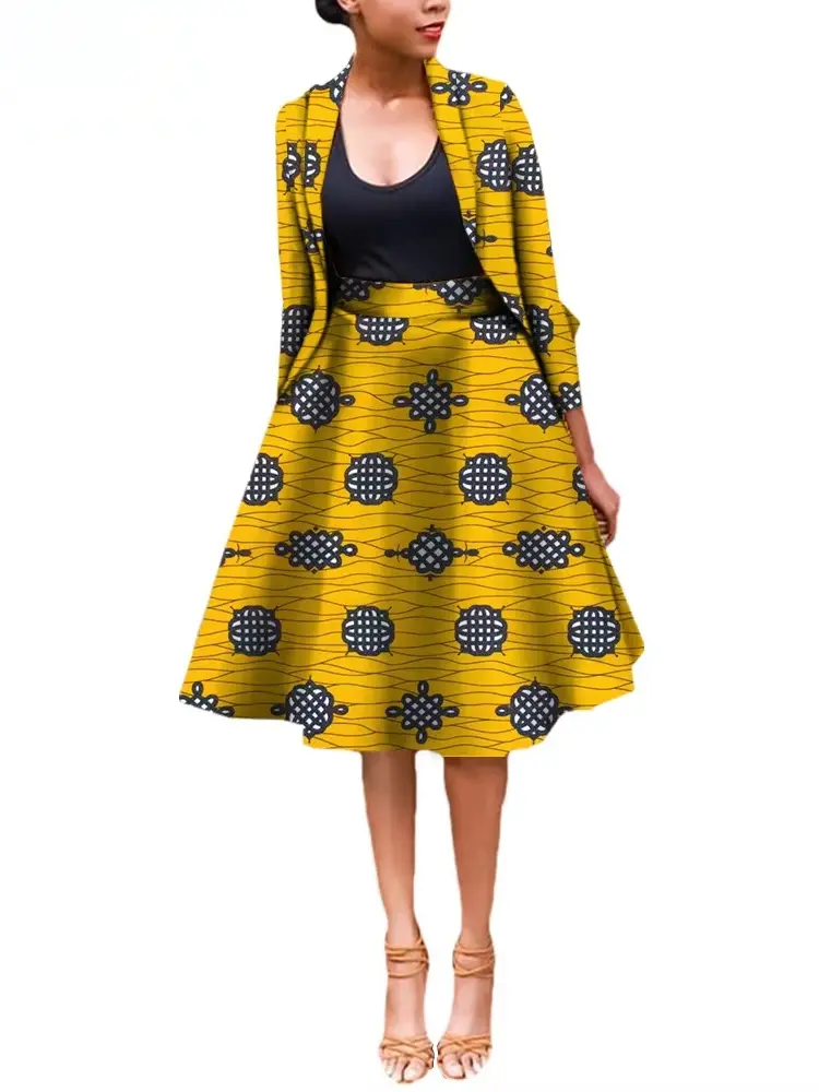 African Clothing for Women Dashiki Coats and Print Skirt Plus Size Set Wst25 - Image 17