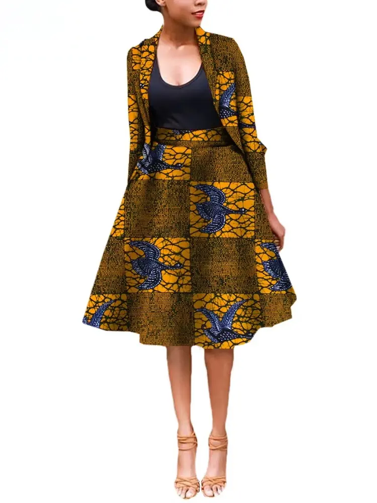 African Clothing for Women Dashiki Coats and Print Skirt Plus Size Set Wst25 - Image 18