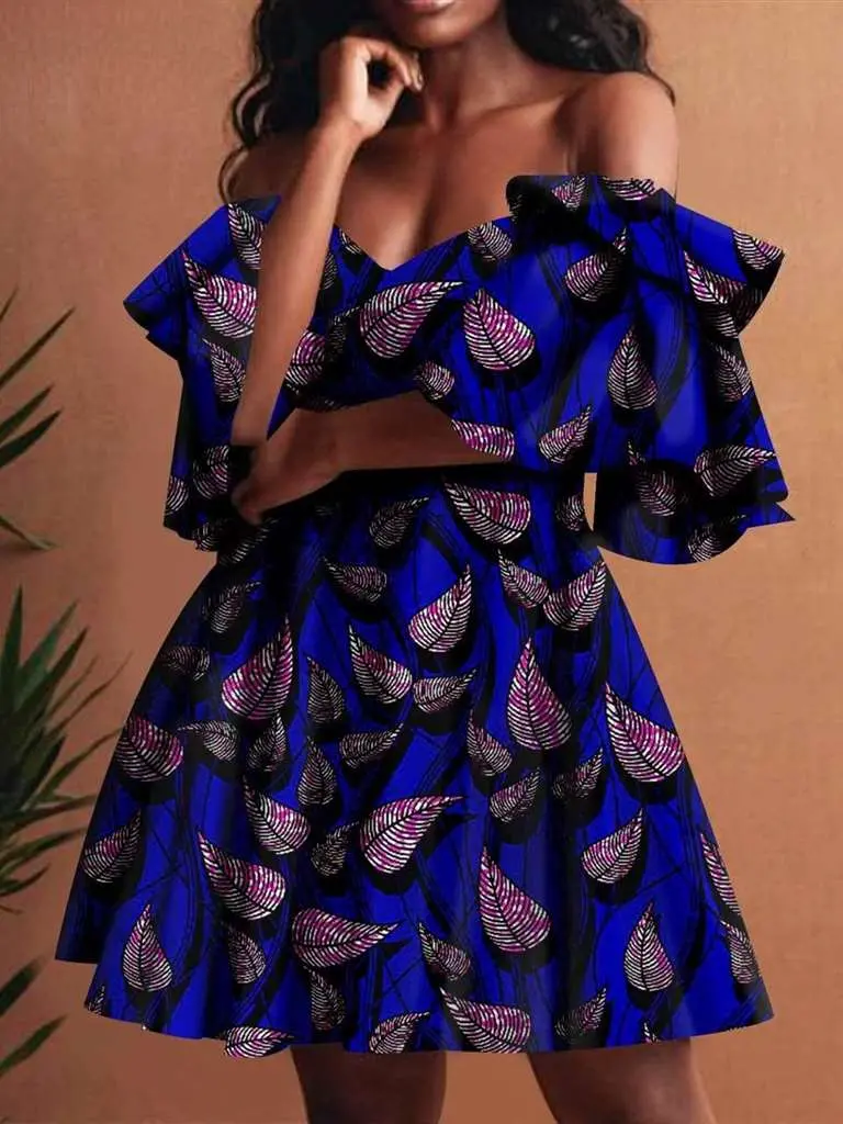 African Clothing for Women Off Shoulder High Waist Elegant Party Dresses Wdr84 - Image 15