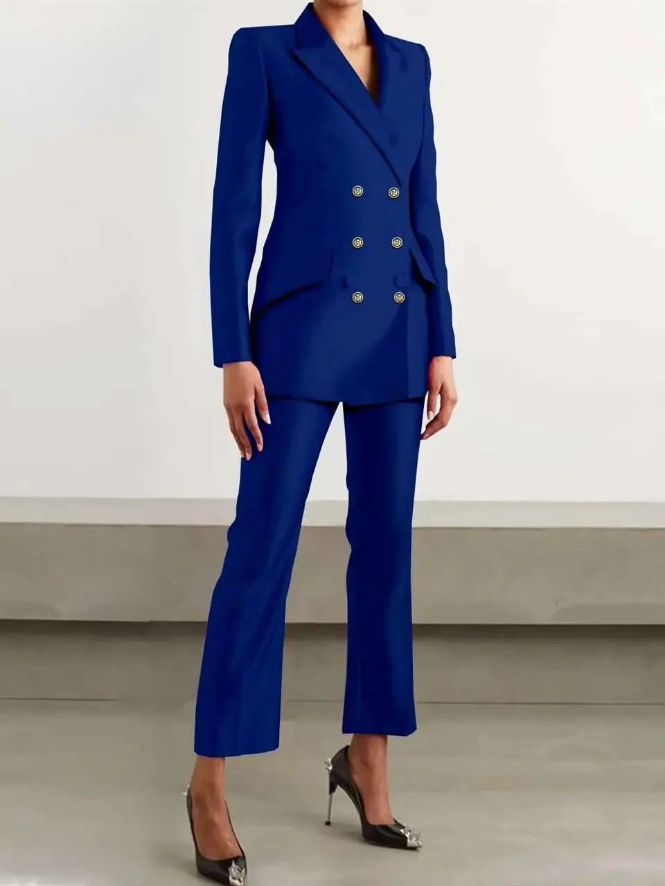 African Clothing for Women Full Sleeve Double Breasted Slim Fit Jacket and Trousers Set Wst2 - Image 6