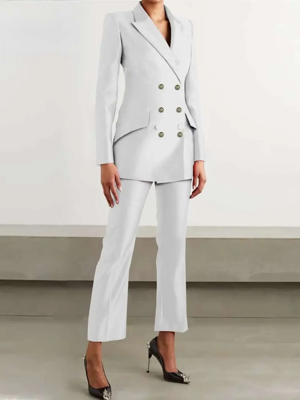 African Clothing for Women Full Sleeve Double Breasted Slim Fit Jacket and Trousers Set Wst2 - Image 2