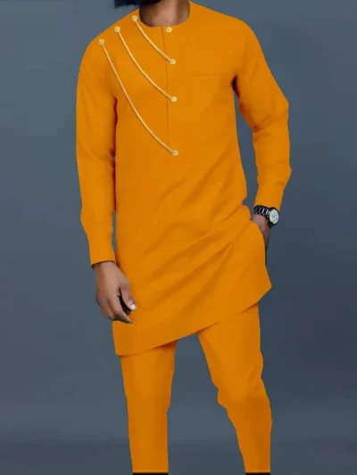 African Clothing For Men Single Breasted Kaftan Blazer Outfits Plus Size Acmt37