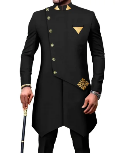 African Clothing For Men Single Breasted Silm Fit Blazer and Pants Acmt6