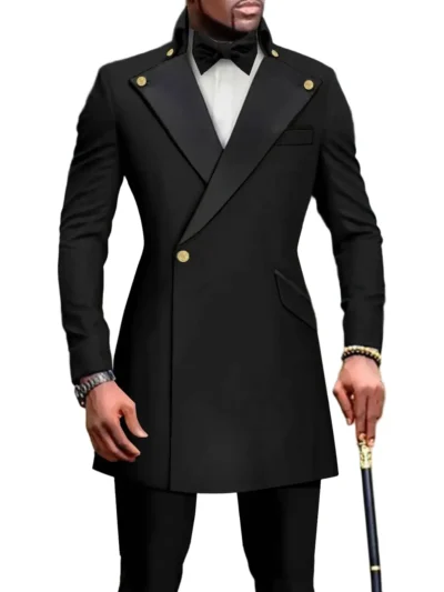 African Clothing For Men Slim Fit One Button Blazer and Trousers 2 Piece Set Acmt66