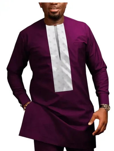 African Clothing For Men Tracksuit Shirt Blouse+Ankara Pants Plus Size Acmt19