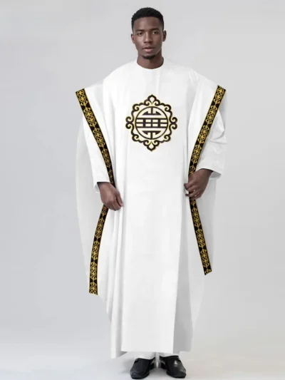 African Clothing For Men Embroidery Agbada Robes Shirts and Pants Set Acmt16