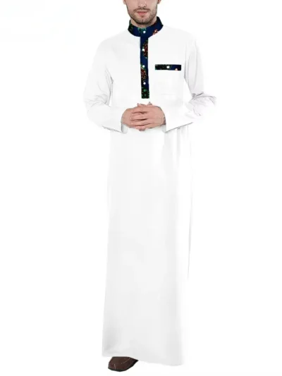 African Clothing For Men Tailor Made Full Sleeves Single Breasted Thobe Acmt18