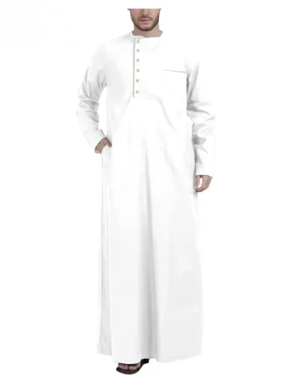 African Clothing For Men robe with Long Sleeves and Round Neck Plus Size Acmt24